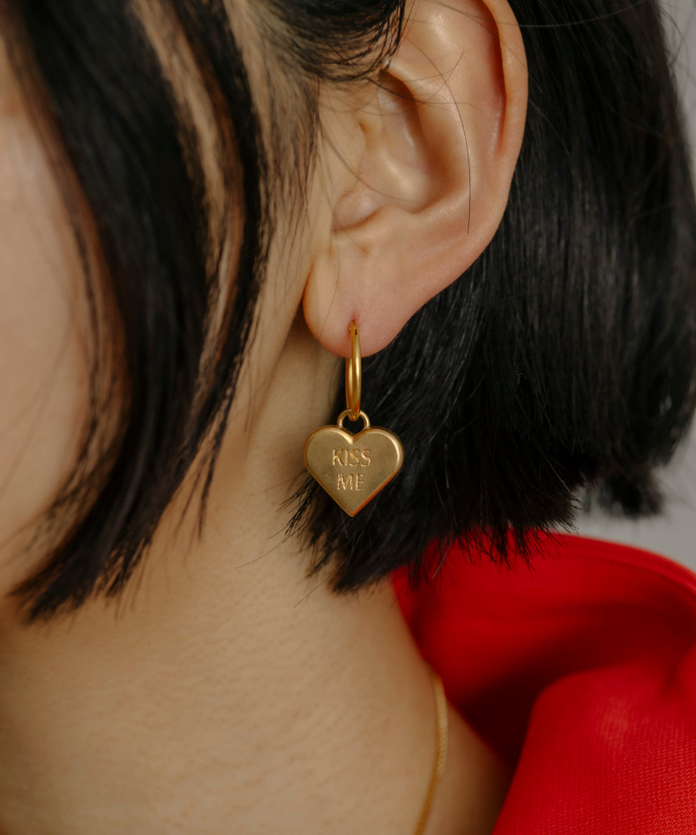 VH x FACETASM EARRING WITH SWEETHEART - Goldplated