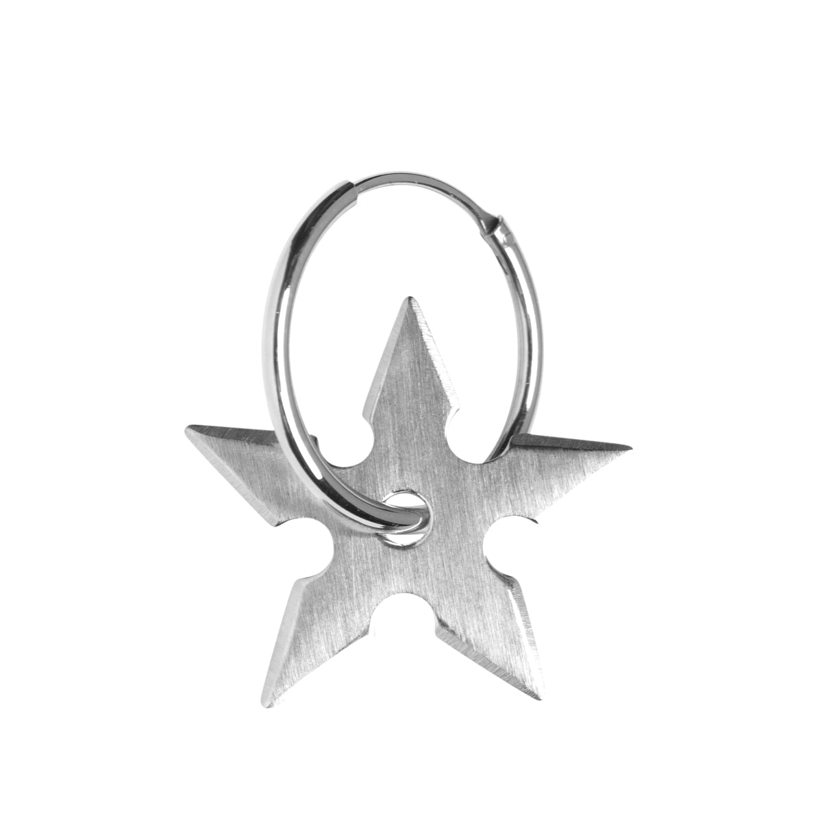 EARRING W SHURIKEN STAR, Brushed. - Vibe Harsløf Jewelry