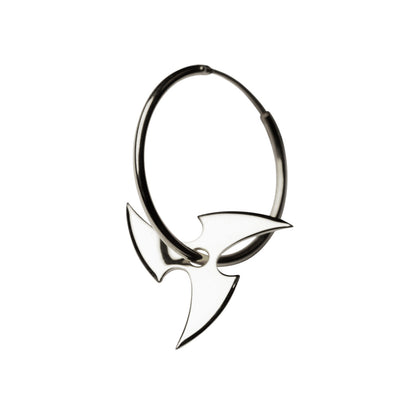 SHURIKEN TRIPLE BLADE EARRING - Shiny silver