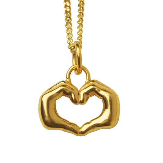 LOVE & RESPECT NECKLACE PENDANT - Goldplated silver