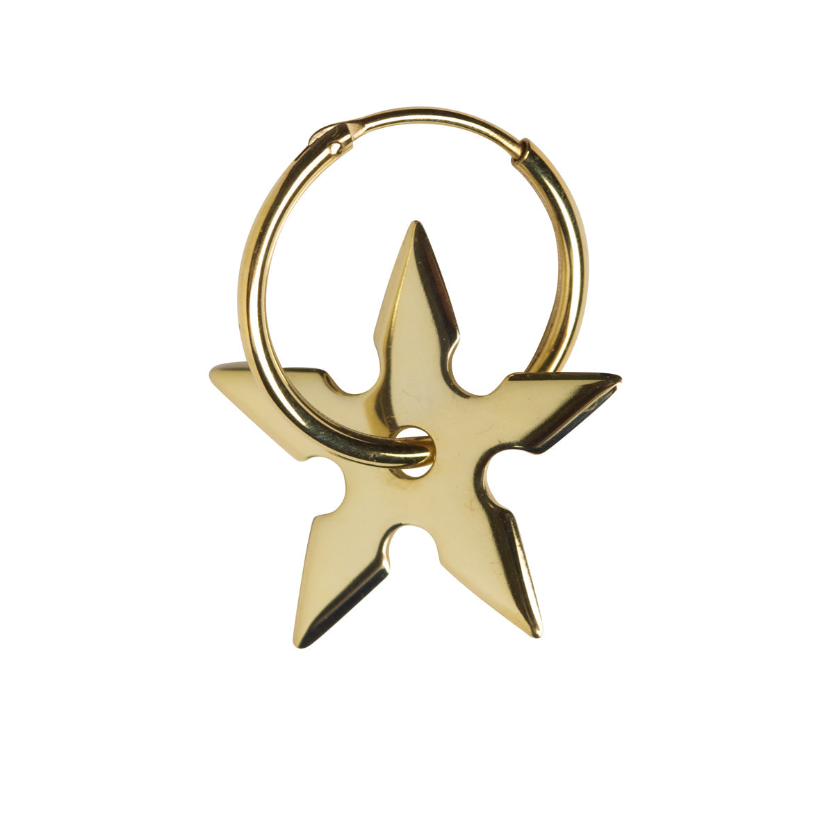 SHURIKEN STAR EARRING - shiny gold