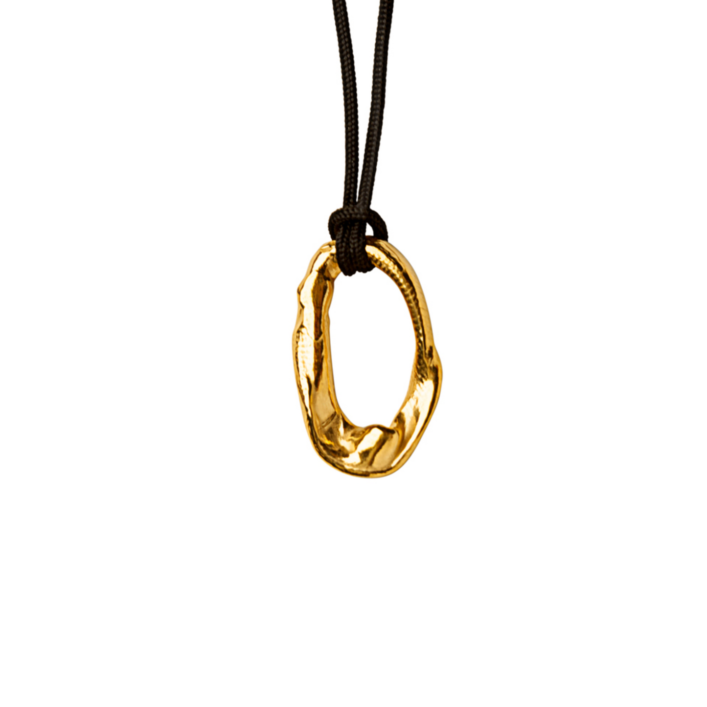 DRIP PENDANT W. STRING - goldplated silver