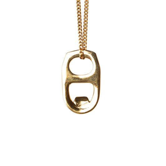 BEER CAN OPENER NECKLACE - Goldplated silver