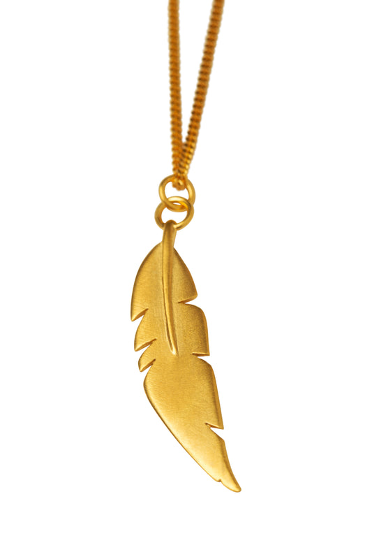 VH x Facetasm necklace with feather, goldplated