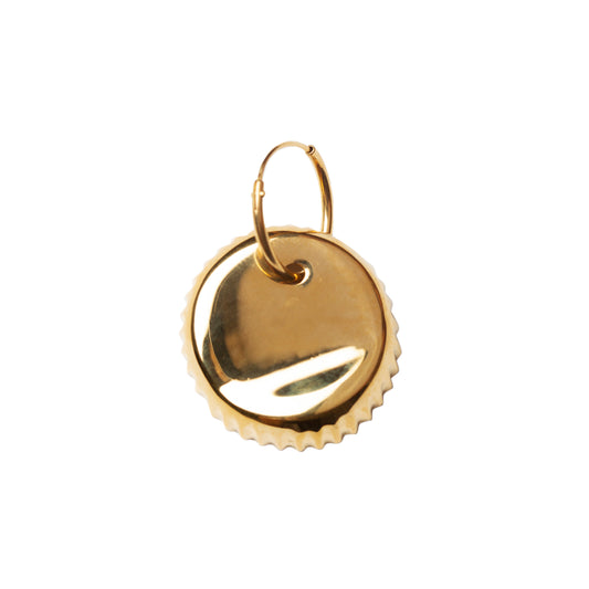 BOTTLE CAP EARRING - Goldplated silver