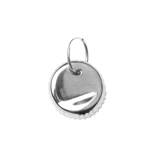 BOTTLE CAP EARRING - Silver