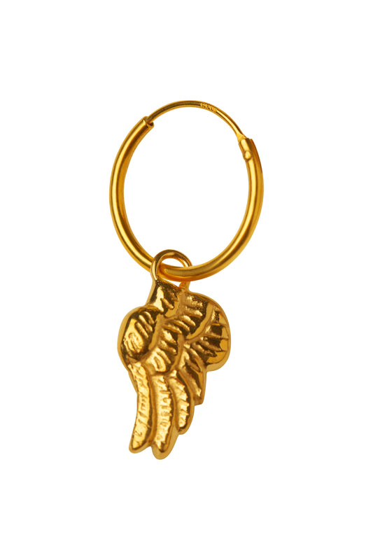 VH x Facetasm earring with wing pendant, goldplated