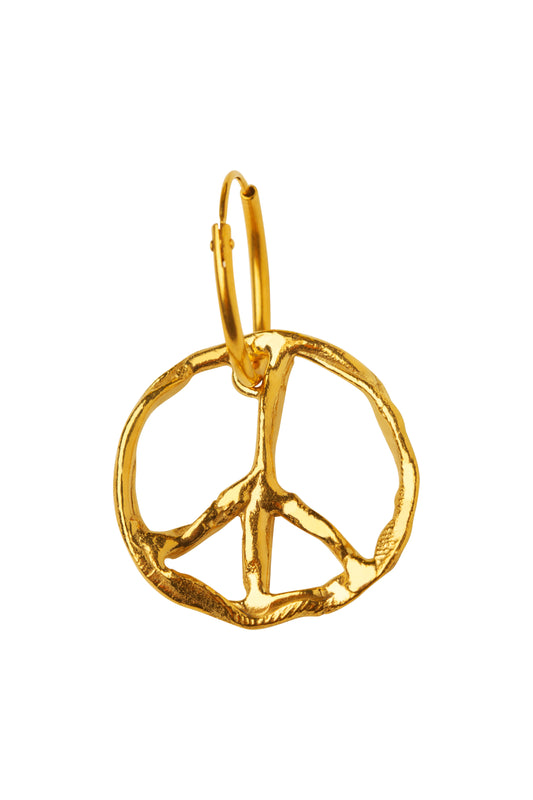 VH x Facetasm earring with peace sign, goldplated