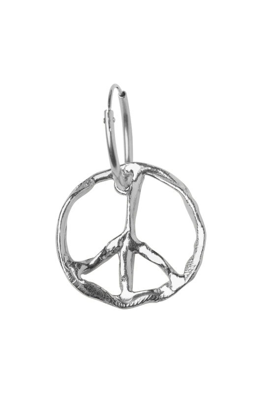 VH x Facetasm earring with peace sign, silver