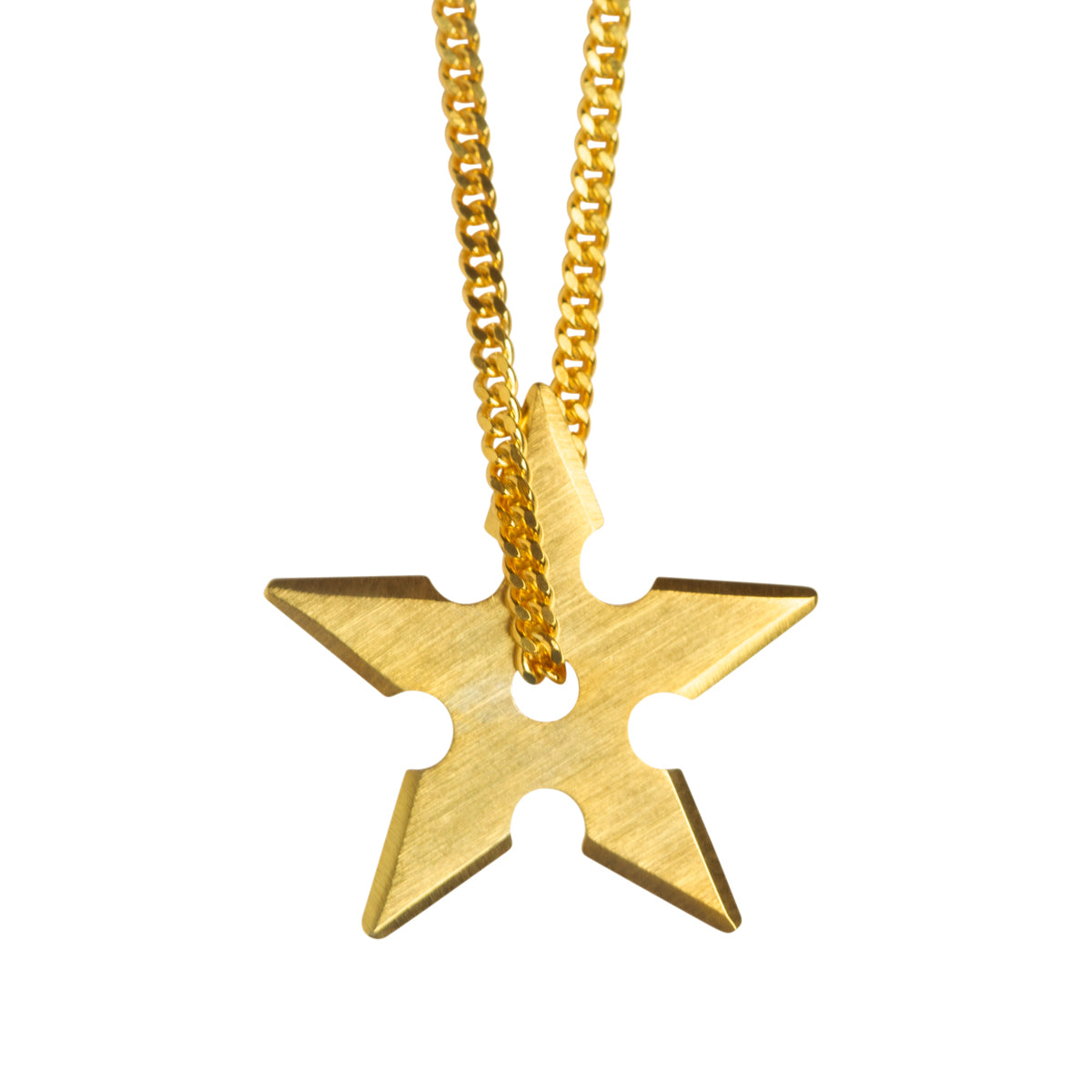 SHURIKEN STAR NECKLACE - brushed gold