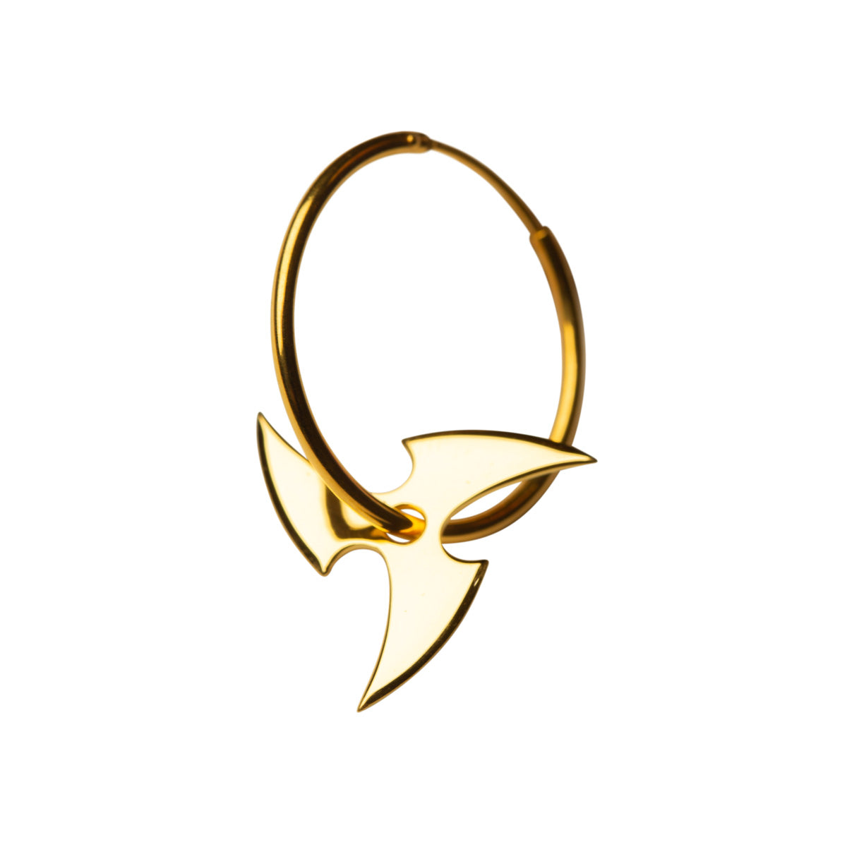 SHURIKEN TRIPLE BLADE EARRING - Shiny gold