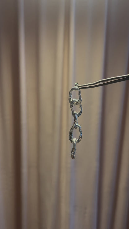 DRIP EARRING CHUNKY x 5 - silver