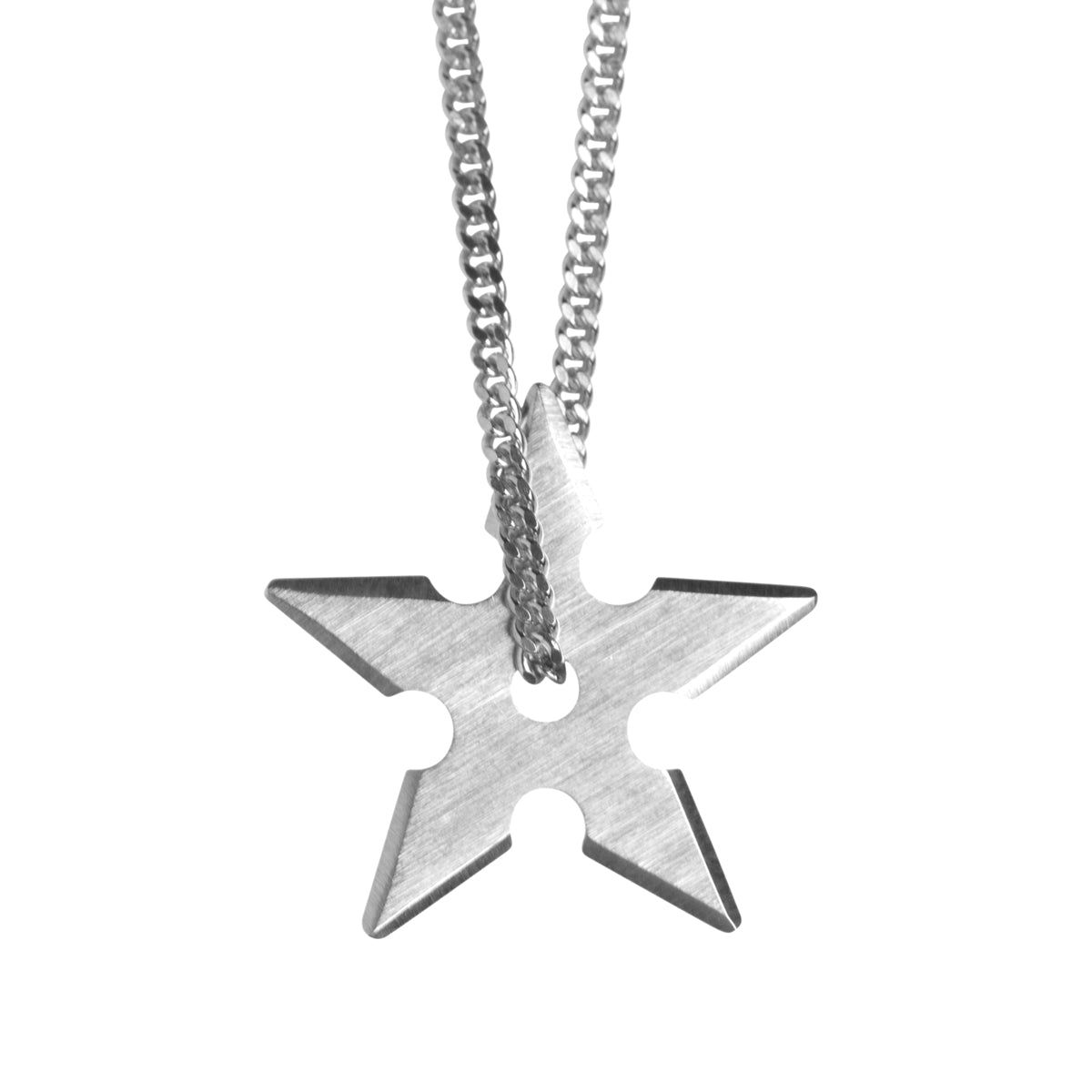 NECKLACE W SHURIKEN STAR, Brushed - Vibe Harsløf Jewelry