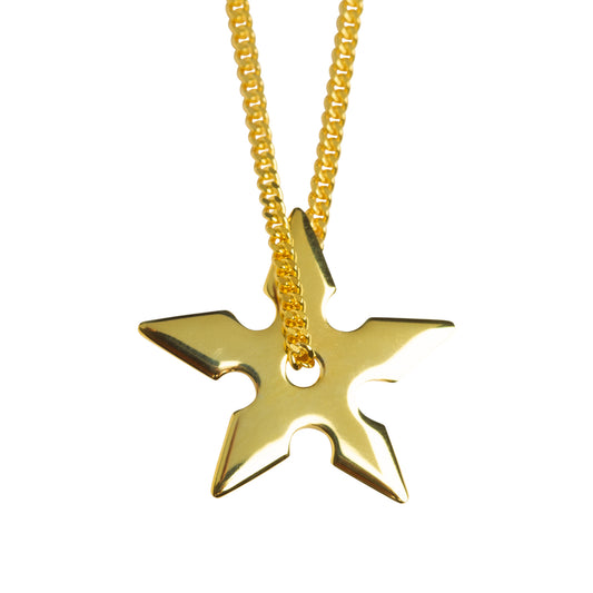 SHURIKEN STAR NECKLACE - shiny gold