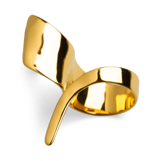 LILY RING ORGANIC - goldplated silver