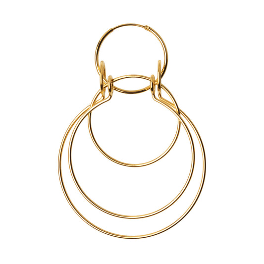 ANNA 3-IN-1 HOOP SMALL - goldplated silver