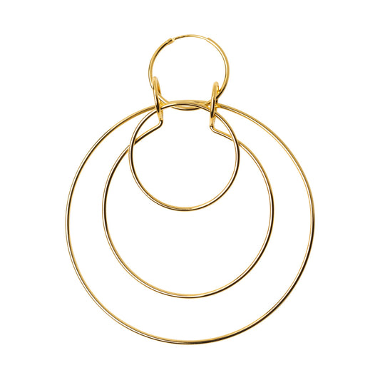 ANNA 3-IN-1 HOOP LARGE - goldplated silver