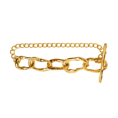 DRIP CHUNKY BRACELET X 5 - goldplated silver